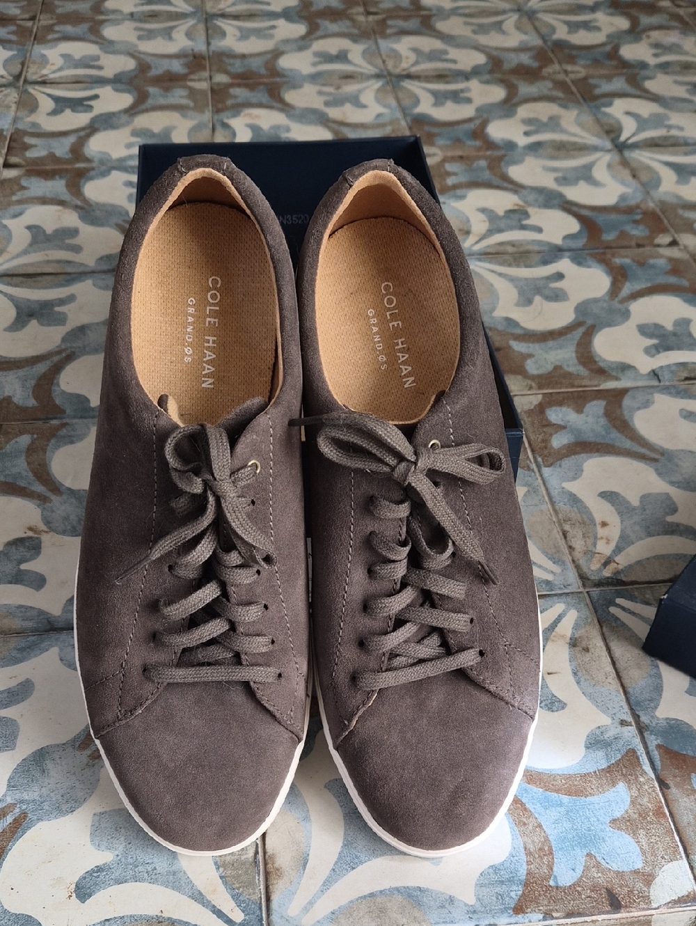 Cole Haan Men’s Brown Suede Lace-Up Sneakers